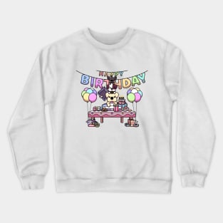 Kawaii Dog Birthday Party Crewneck Sweatshirt